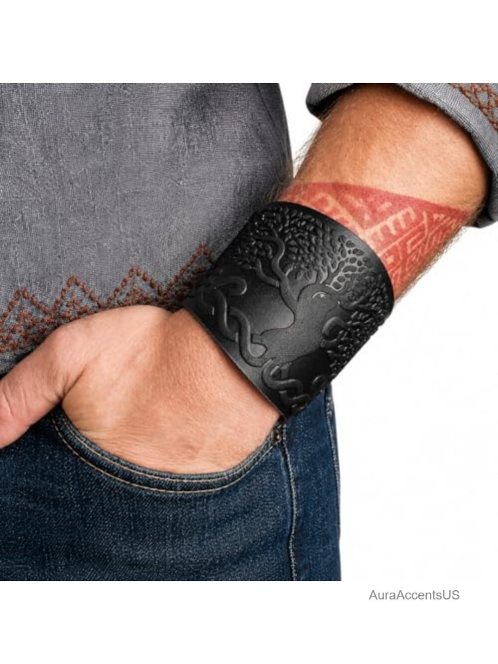 Genuine Leather Handmade Wrist Cuffs Bracers LARP Gauntlet Viking Cosplay Armor